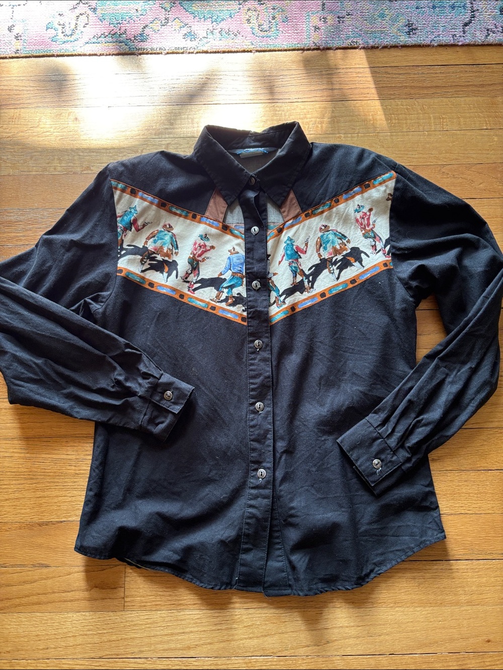 vintage Roper cowboy western cut out button up shirt